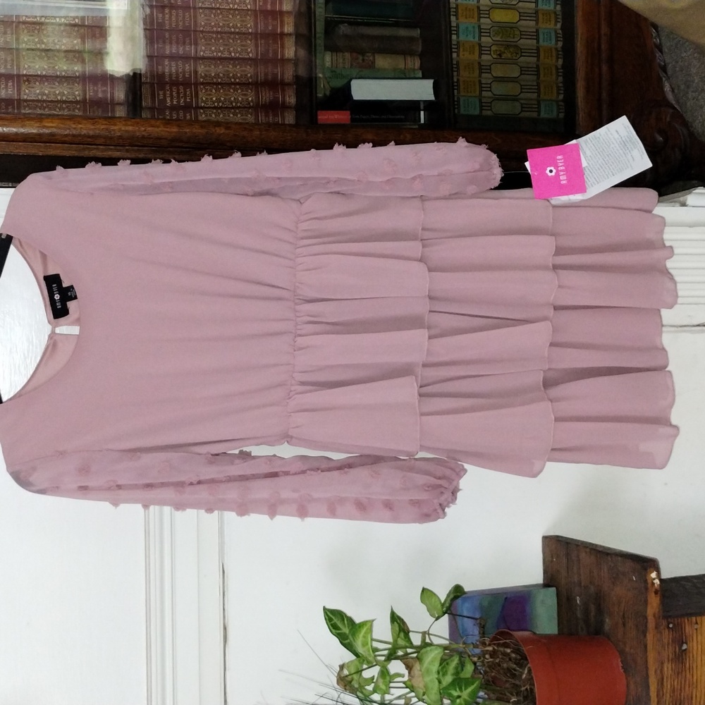 Amy Byer Girls' Layered Long Sleeves Blush Pink  Dress size 16